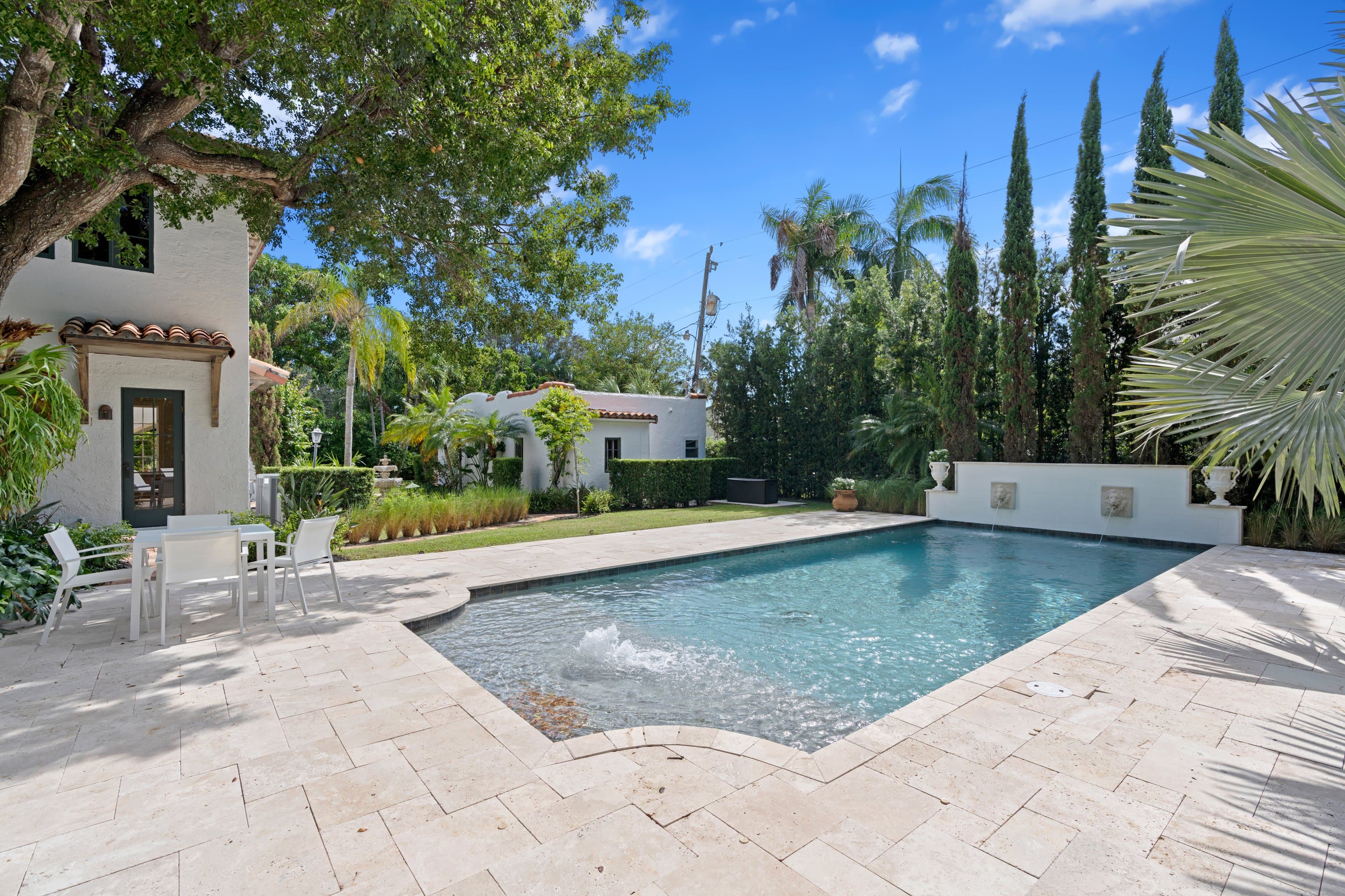 Palm Beach property pool and garden